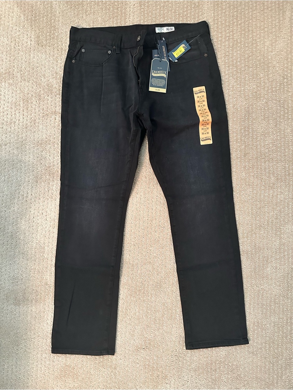 Men's Black Stretch Jeans - Classic Straight Fit